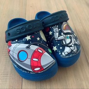 Toddler Crocs | Blue Outer Space Astronaut Mules/Clogs